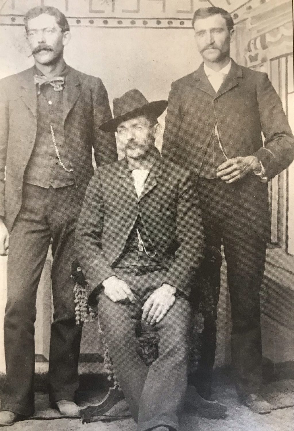 Stan Hill, W.D. Cruikshank, and James Munroe Krenkel in the Los Burros diggings, c. 1890